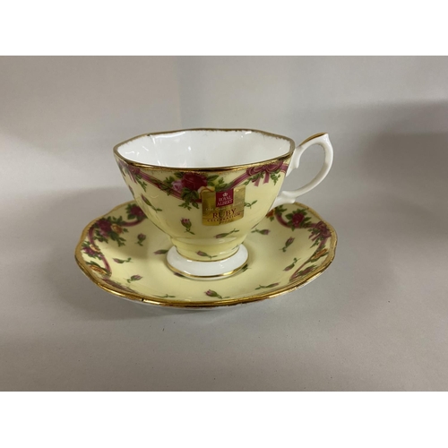 145 - Royal Albert Old Country Roses 2002 Ruby Celebration Cup & Saucer