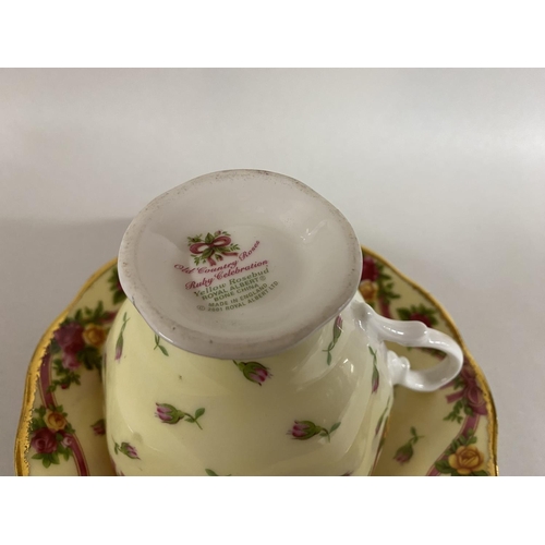 145 - Royal Albert Old Country Roses 2002 Ruby Celebration Cup & Saucer