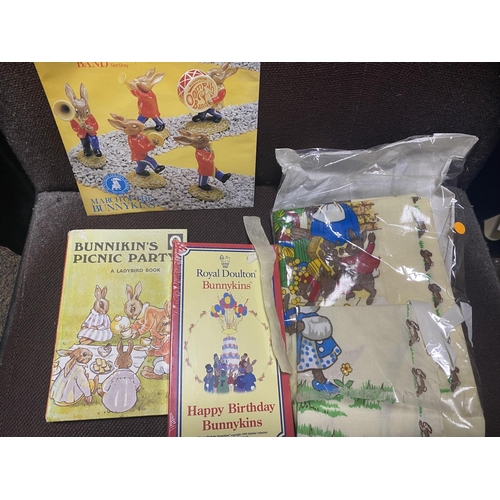 179 - Miscellaneous Bunnykins inc. Record, Books, Apron, Bag