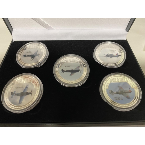 100 - WW2 Aircraft - Silver Plated with Winston Churchill Reverse, Boxed