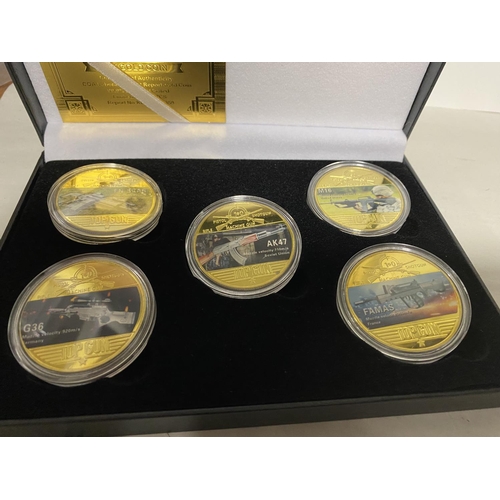 232 - World Famous Guns - Limited Edition 5 Coin Set with Box/Cert