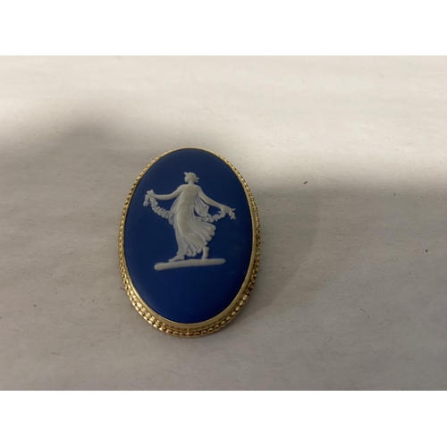 182 - Wedgwood Blue Jasper Brooch