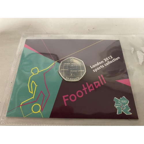 154 - London 2012 Olympics Royal Mint Sealed 50p Coin - Football