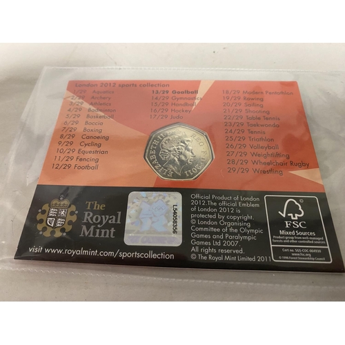 59 - London 2012 Olympics Royal Mint Sealed 50p Coin - Goalball