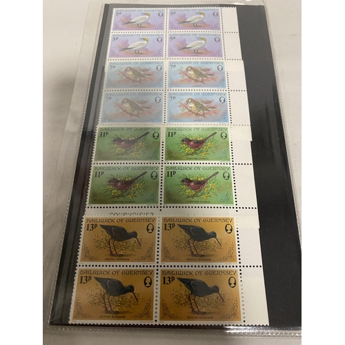 166 - Guernsey Bird Set - 4 x Block of 4 Stamps