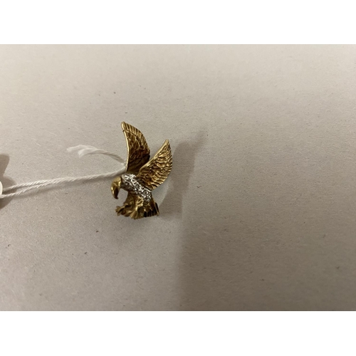 24 - 9ct Gold & Diamond 'Eagle' Pendant - Weighs 2.59g