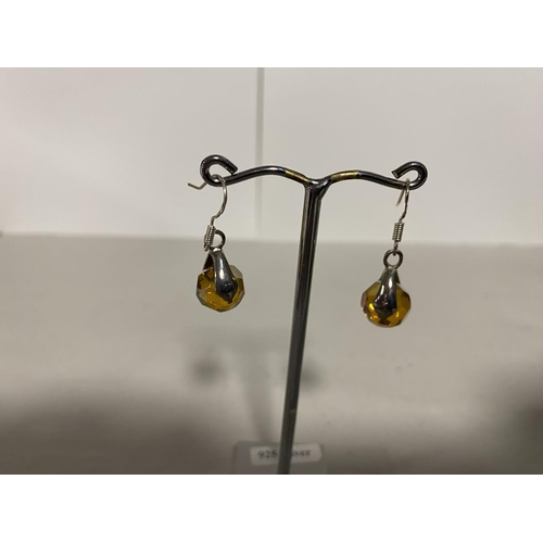 184 - 925 Silver Citrine Crystal Earrings