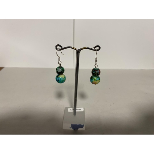 185 - 925 Silver Harlequin Jade Earrings