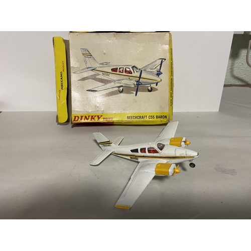 61 - Dinky 715 Beechcraft C55 Baron Areoplane, Boxed - Playworn Condition