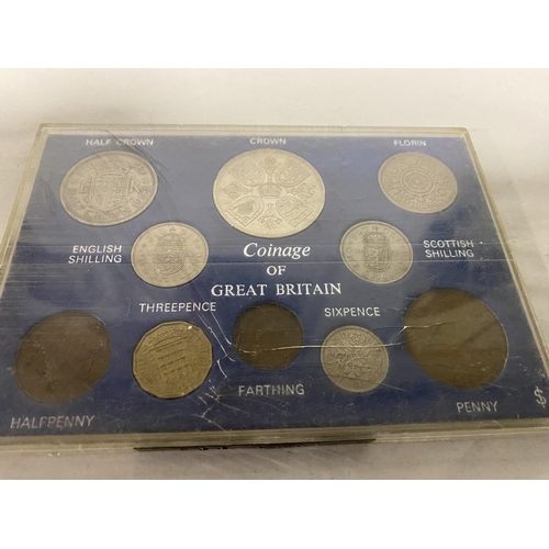 12 - Encased Coinage of Britain Set 1953, Case Scratched