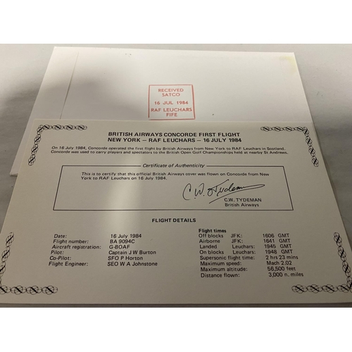 171 - 1984 Official British Airways Concorde First Flight Cover from New York to RAF Leuchars inc. Flight ... 