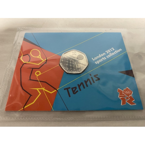 222 - London 2012 Olympics Royal Mint Sealed 50p Coin - Tennis