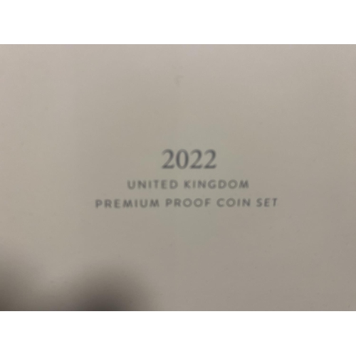 179 - 2022 Royal Mint Premium Proof Wooden Boxed Collectors Set & Certificate etc