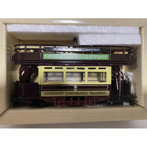 199 - Corgi 98150 Thornycroft Tram - Lowestoft (Swan Vesta), Boxed