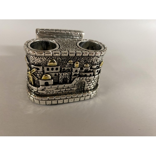 34 - Decorative White Metal Matchbox / Candle Holder, Stamped 925