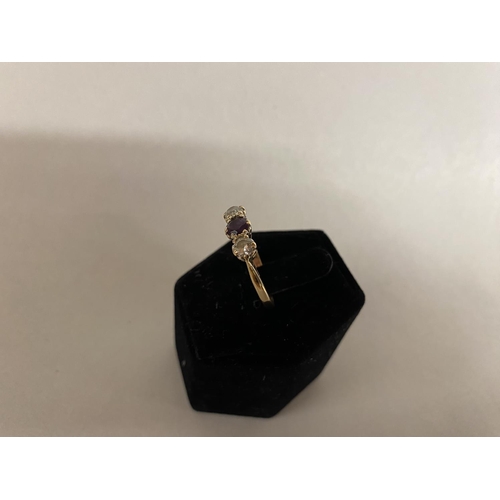 19 - 9ct Gold, CZ Set Ring, Size P