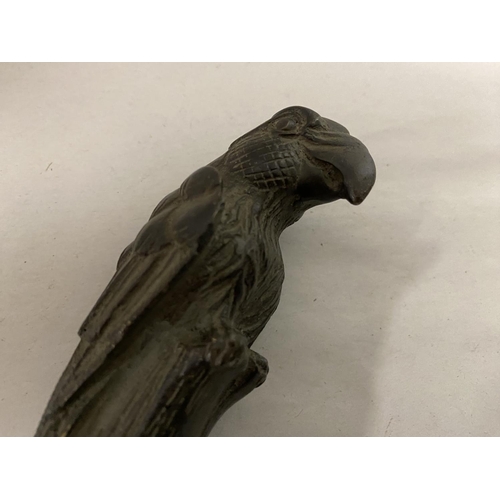 161 - Bronze Walking Stick Top - Parrot