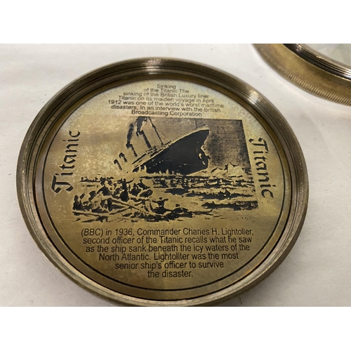 163 - Titanic Commemorative Compass - 8.5cm