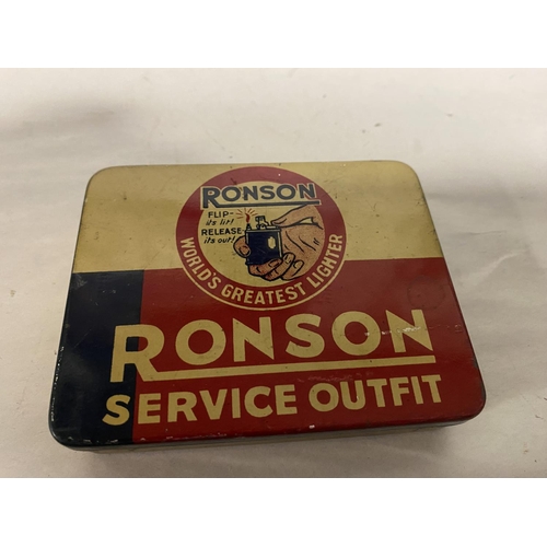 30 - Ronson Tin with Lighter & Service Items