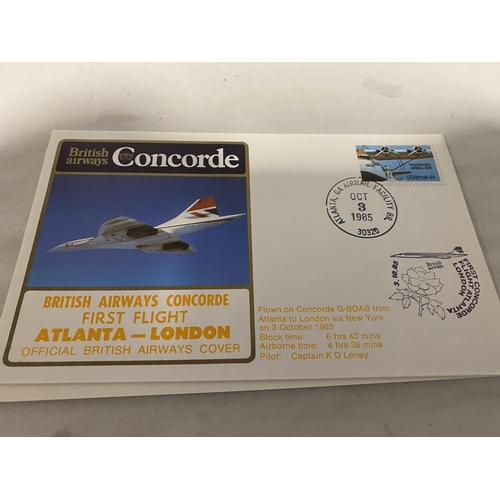 277 - 1985 Official British Airways Concorde First Flight Cover from Atlanta to London inc. Flight Details... 