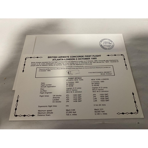 277 - 1985 Official British Airways Concorde First Flight Cover from Atlanta to London inc. Flight Details... 