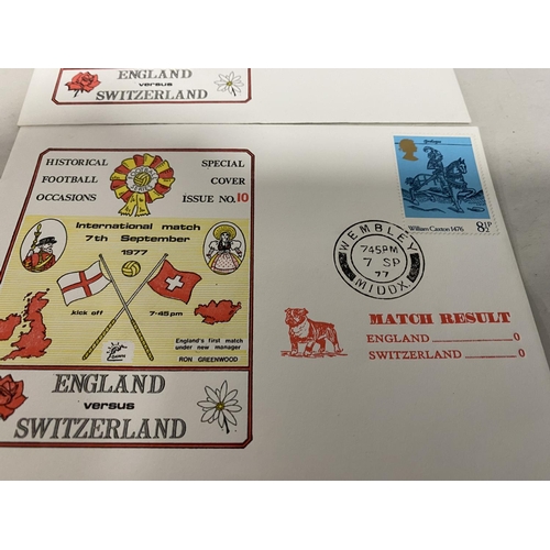 168 - 2 x 1977 England V Switzerland FDC's