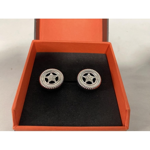 71 - Pair of Silver Plated 'Wheel' Cufflinks, Boxed