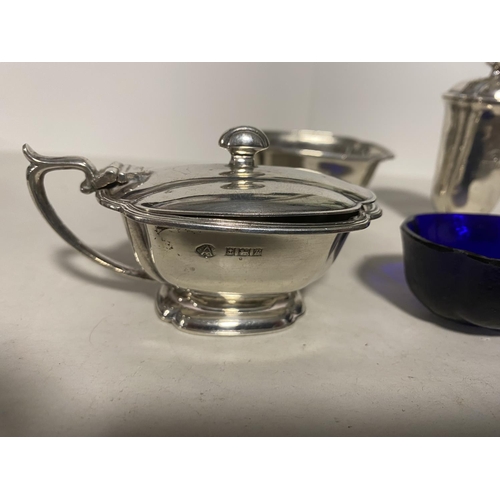 178 - Hallmarked Silver 3-Piece Cruet Set - Birmingham 1955 by Adie Bros - Weight 140g (net)