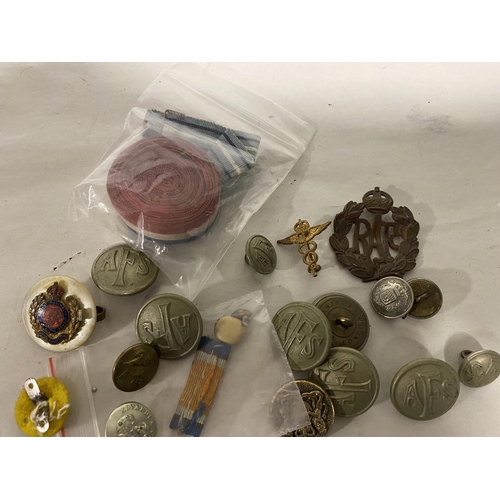 29 - Bag of Button & Ribbons etc. Inc Military