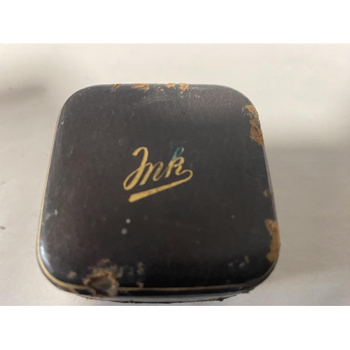 65 - Vintage Travelling Inkwell in Leather Case