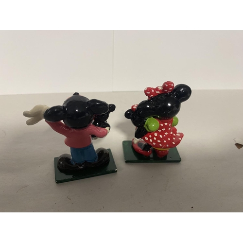 67 - Mickey & Minnie Mouse Hand Painted Metal Figures, 2