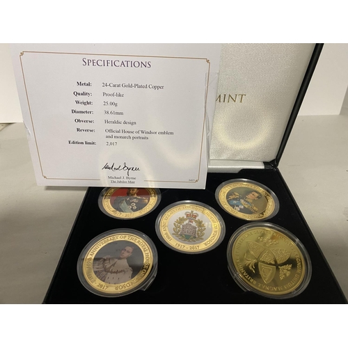 207 - 100th Anniversary Limited Edition 5-Piece Coin Set - The House of Windsor & Certificate