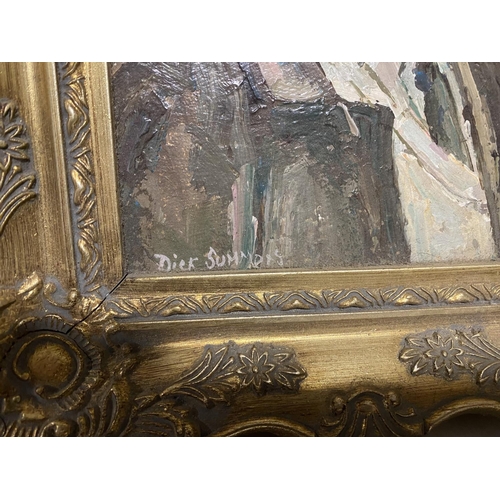 126 - Oil on Board of a Man in Gilt Frame, Approx 12