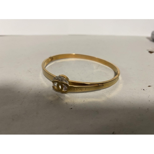 130 - Chanel ? Bangle with Unusual Spinner Crystal