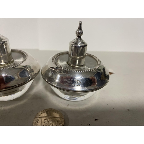 89 - Pair of Sterling Silver & Glass Night Lights