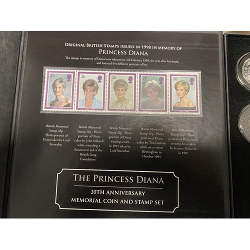 284 - Princess Diana 20th Anniversary Memorial Coin & Stamp Set - Limited Edition of Only 495 Sets