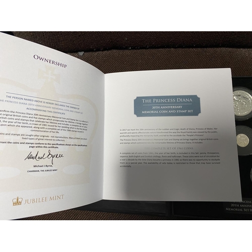 284 - Princess Diana 20th Anniversary Memorial Coin & Stamp Set - Limited Edition of Only 495 Sets