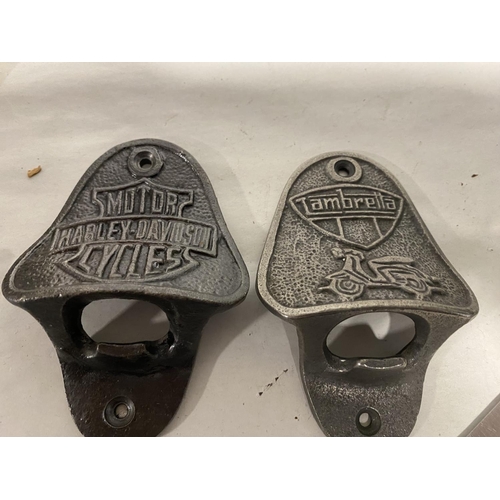 15 - Harley Davidson & Lambretta Cast Metal Bottle Openers