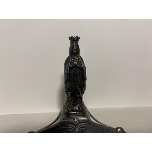 123 - Pewter 'Religious' Art Nouveau Style Inkwell (replacement liner)