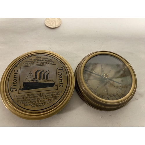 120 - Titanic 7cm Commemorative Compass