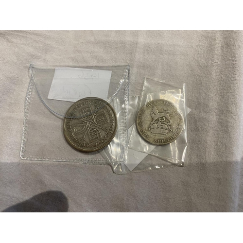 103 - 1936 Silver Florin & 1921 Silver Shilling, Some Wear