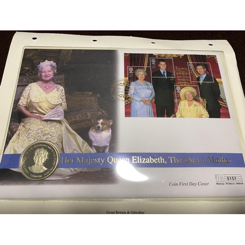 49 - 925 Silver Queen Mother 1 Crown & Stamp FDC, Limited Edition