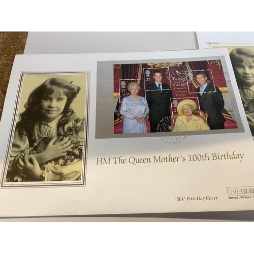 183 - 3 x Silk Queen Mother FDC's (one slightly bent)