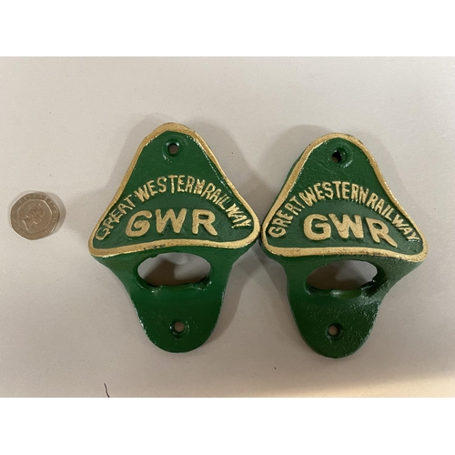 226 - Pair GWR Cast Metal Bottle Openers