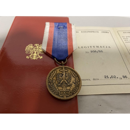 11 - Polish Police Service 10 Year Award Medal MSW with paperwork