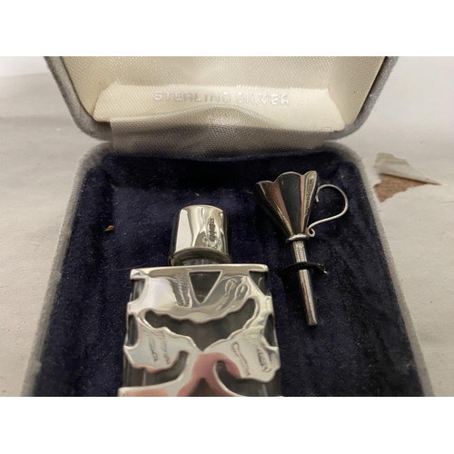 301 - Hallmarked Silver (London) Perfume Bottle & Funnel