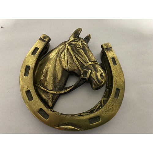 112 - Brass 'Horse Head' Door Knocker, 6 x 6