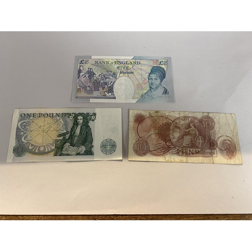 108 - English Banknotes - £5, £1 & 10/-