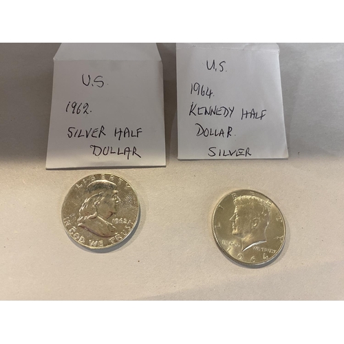 64 - 1962 & 1964 Kennedy Silver Half Dollars in VGC