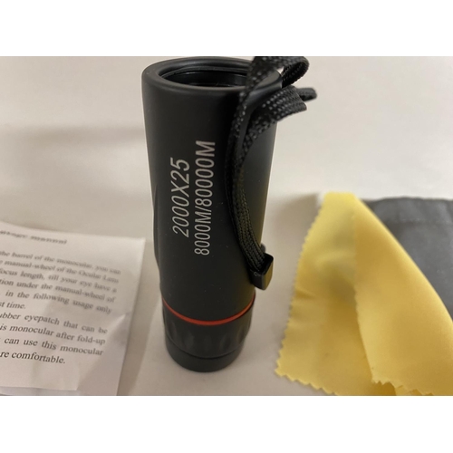 107 - 2000 x 25 Monocular with Pouch & Instructions - New